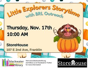 Little Explorers Outreach Storytime - Storehouse @ Isle of Wight County Museum
