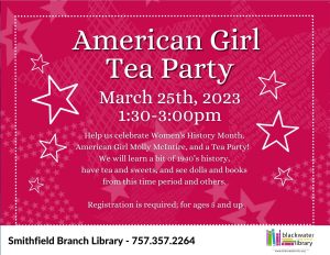 American Girl Tea Party @ Smithfield Branch