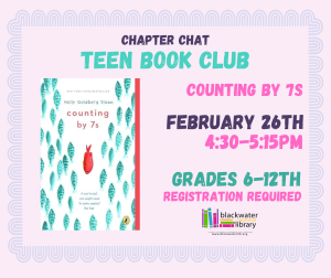 Chapter Chat Teen Book Club @ Carrollton Branch